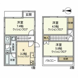 高野駅 徒歩7分 1-2階の物件間取画像